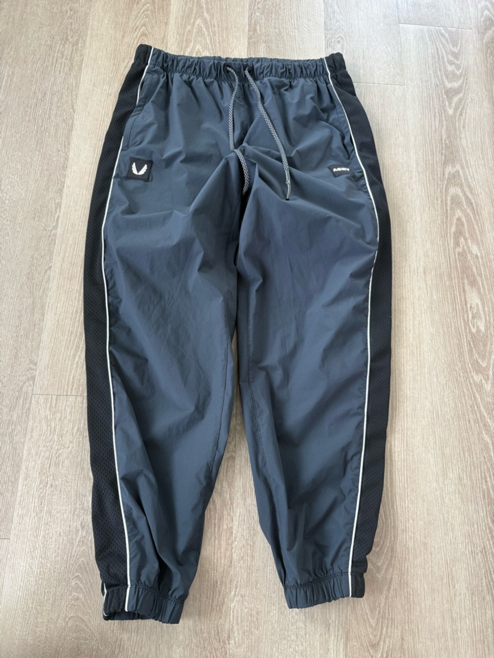 ASRV Men's Dark Gray and Black Track Joggers